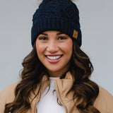 Cable Knit Pom Hat