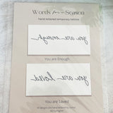 Hand Lettered Temporary Tattoo- 2 Pack