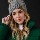 Cable Knit Pom Hat