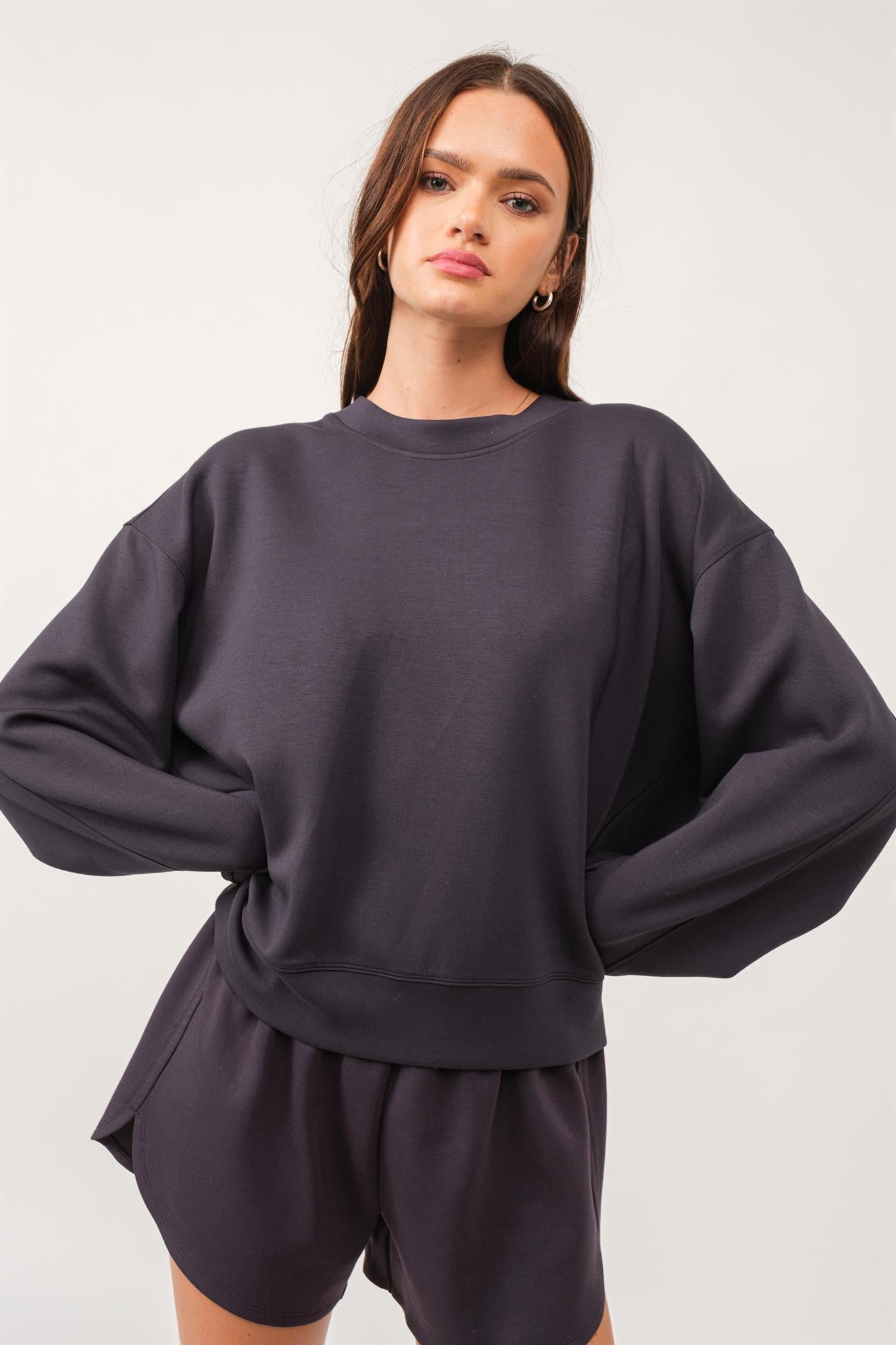 Soft Texture Relaxed Fit Sweatshirt