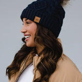 Cable Knit Pom Hat