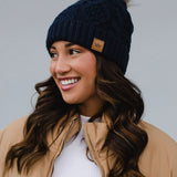 Cable Knit Pom Hat