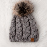 Cable Knit Pom Hat