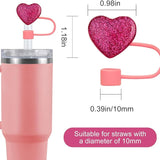 Glitter Heart Straw Covers