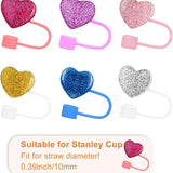 Glitter Heart Straw Covers