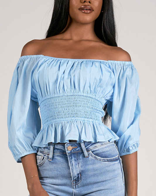 Off Shoulder Smocked Top