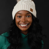 Cable Knit Pom Hat