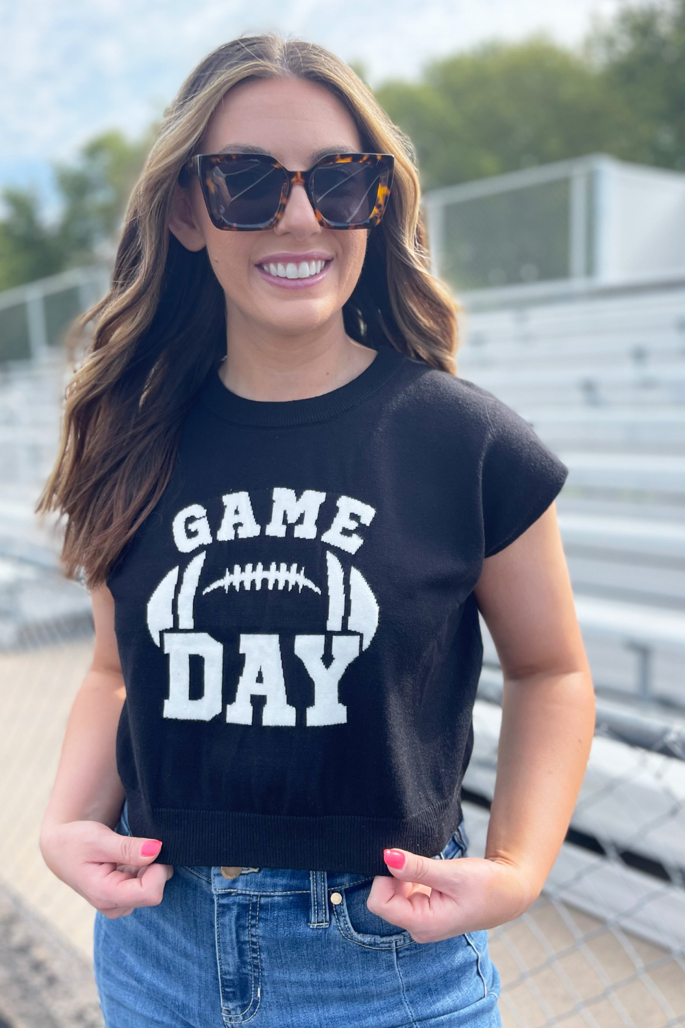 Game Day Drop Shoulder Sweater Top