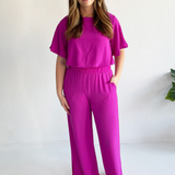 Side Slit Wide Leg Pants