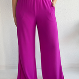 Side Slit Wide Leg Pants