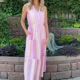 Sleeveless Tiered Maxi Dress Adjustable