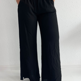 Side Slit Wide Leg Pants