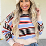 Multi Color Striped Knit Sweater