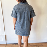 V-Neck Short Sleeve Denim Dress