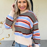 Multi Color Striped Knit Sweater