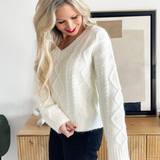 Textured Cable Knit Sweater