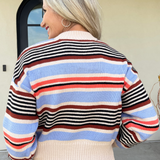 Multi Color Striped Knit Sweater