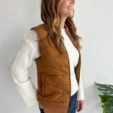 Sleeveless Quilted Front Sweater Vest