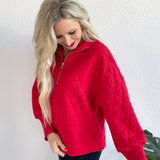 Textured Half Zip Pullover