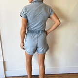 Short Sleeve Cargo Zipper Romper