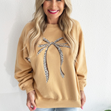 Animal Print Bow Sweatshirt