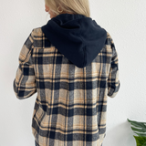 Button Down Shirt with Attached Zip Hoodie