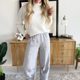 Pleated Linen Pants