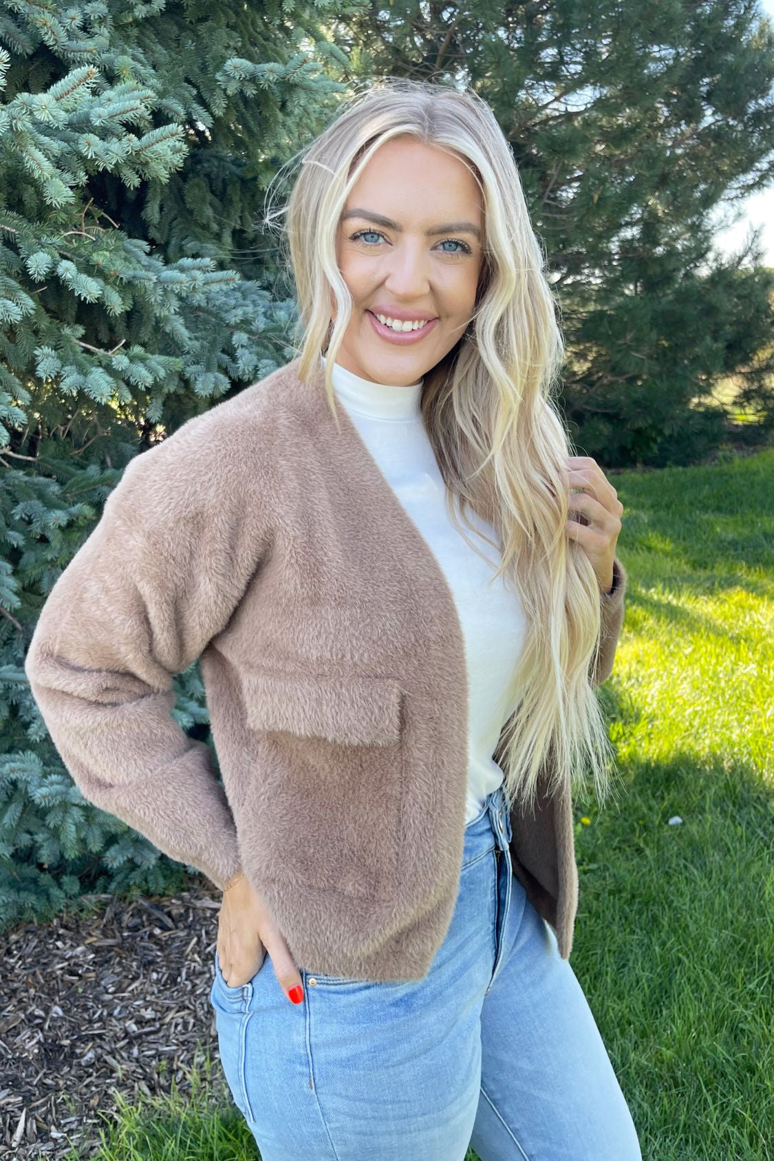 Jana Long Sleeve Cardigan W/ Pockets