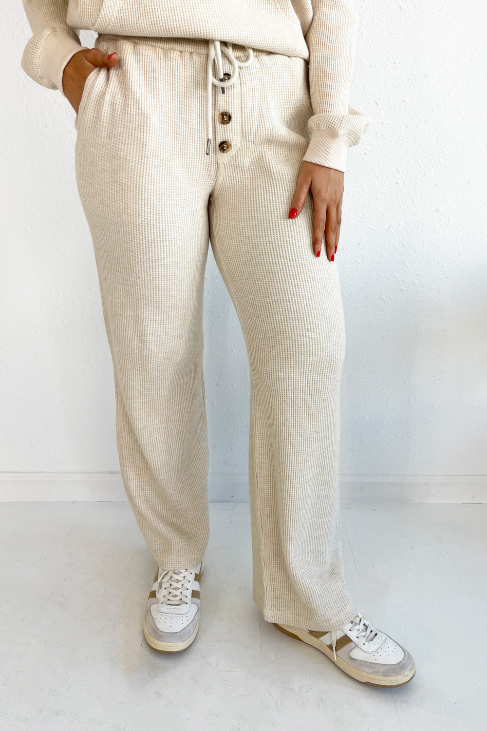 Soft Waffle Fabric Pants