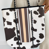 Annabella Large Striped Neoprene Tote