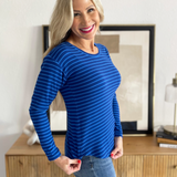 Long Sleeve Drop Shoulder Scoop Neck Top