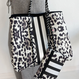 Annabella Large Striped Neoprene Tote