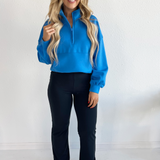 Mock Neck Half Zip Up Sweatshirt