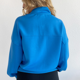 Mock Neck Half Zip Up Sweatshirt