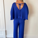 Washed Poly Silk Cape Jumpsuit