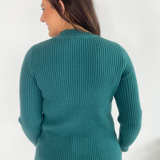 Long Sleeve Mock Neck Cable Sweater