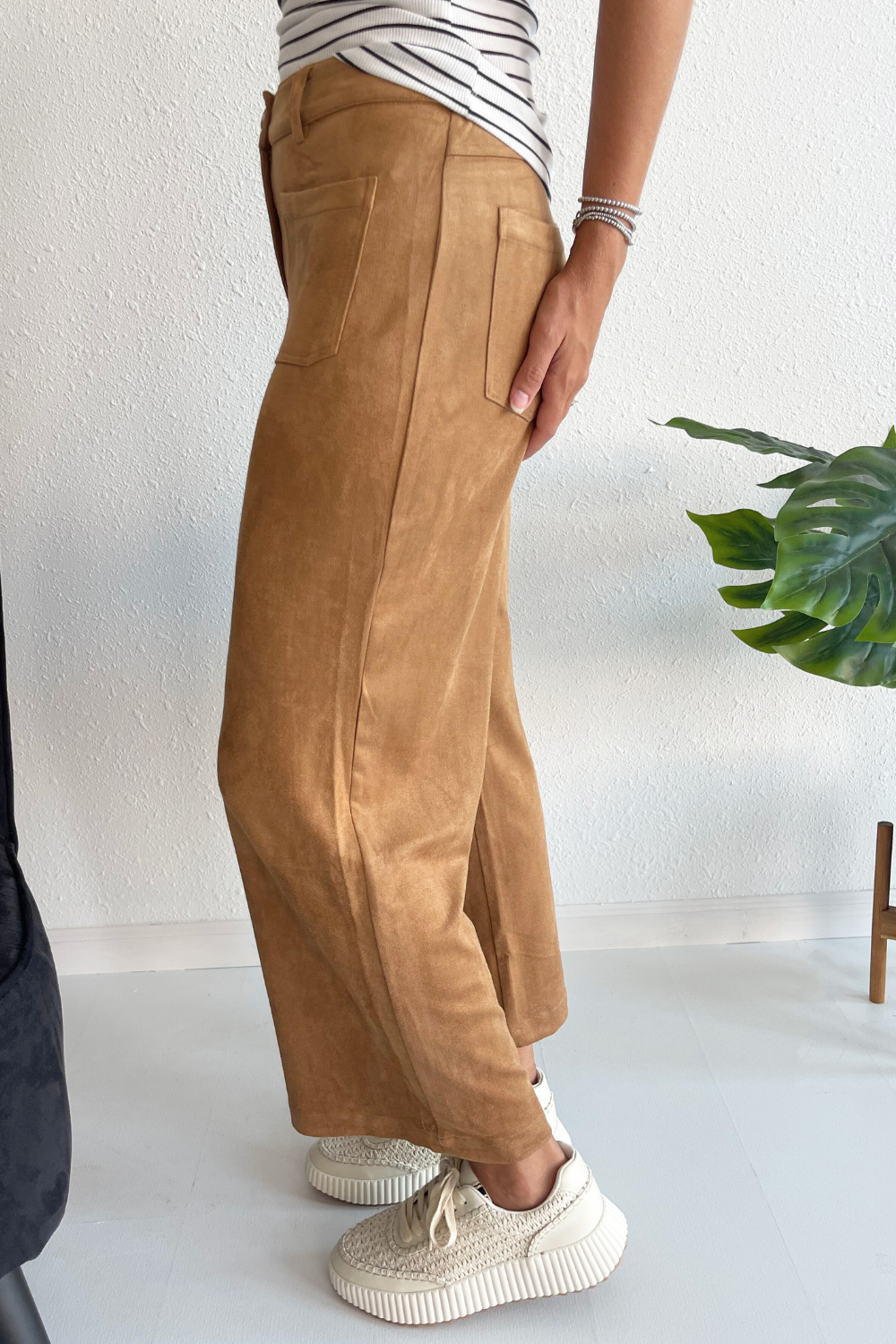 Suede Wide Leg Pant