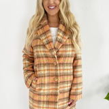 Plaid Long Button Front Coat