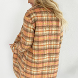 Plaid Long Button Front Coat