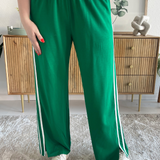 Wide Leg Side Stripes Track Pants