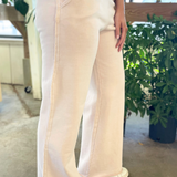 Elastic Waistband Wide Leg Pants