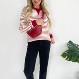 Texture Striped Long Sleeve Top