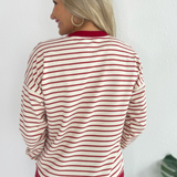 Texture Striped Long Sleeve Top