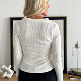 Crinkle Twist Front Long Sleeve