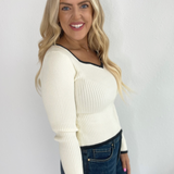 Sweetheart Neck Sweater Top