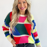 Multi Color Long Sleeve Sweater Top