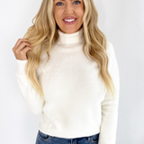 Fuzzy Reversible Mock Neck Sweater