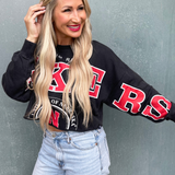 Huskers Split Sleeve Top