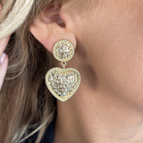 Gold Heart Dangle Earrings