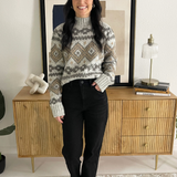 Fair Isle Mock Neck Sweater